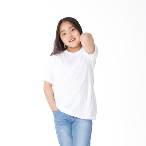 [아동] 83-BBT32수 베이직 라운드 반팔 티셔츠(백색)