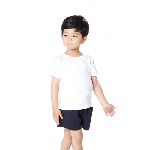 [아동] 85-CVT17수 베이직 라운드 반팔 티셔츠(백색)