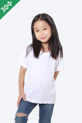[아동]30수 라운드 반팔 티셔츠(백색)