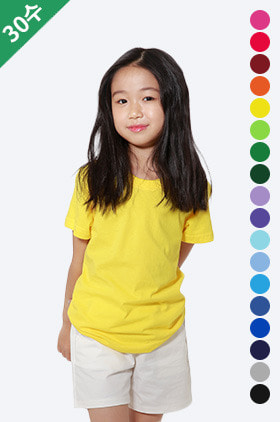 [아동]30수 라운드 반팔 티셔츠(18색)