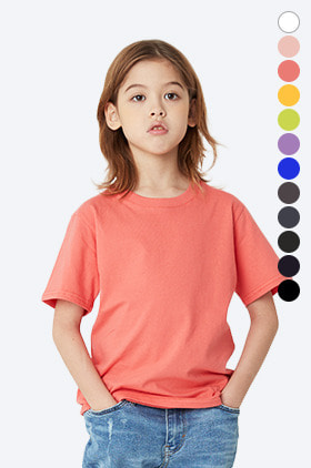 [아동]시그니처 바이오 워싱 면 반팔 티셔츠(12색상)