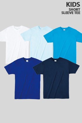[주니어]베이직 무지 라운드 반팔 티셔츠(블루 4색상)