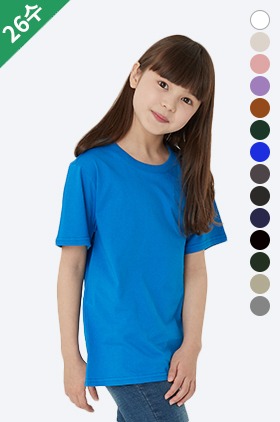 [아동]시그니처 라운드 면 반팔 티셔츠(14색상)