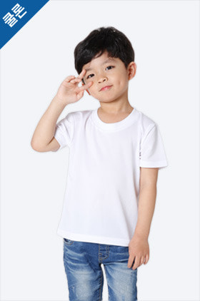 [아동] 300-ACT쿨론 라운드 반팔 티셔츠(백색)
