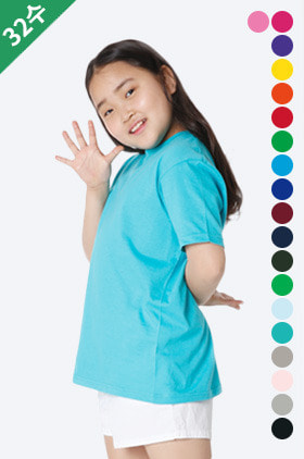 [아동] 83-BBT32수 베이직 라운드 반팔 티셔츠(18색)