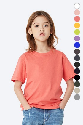 [아동]시그니처 바이오 워싱 면 반팔 티셔츠(15색상)